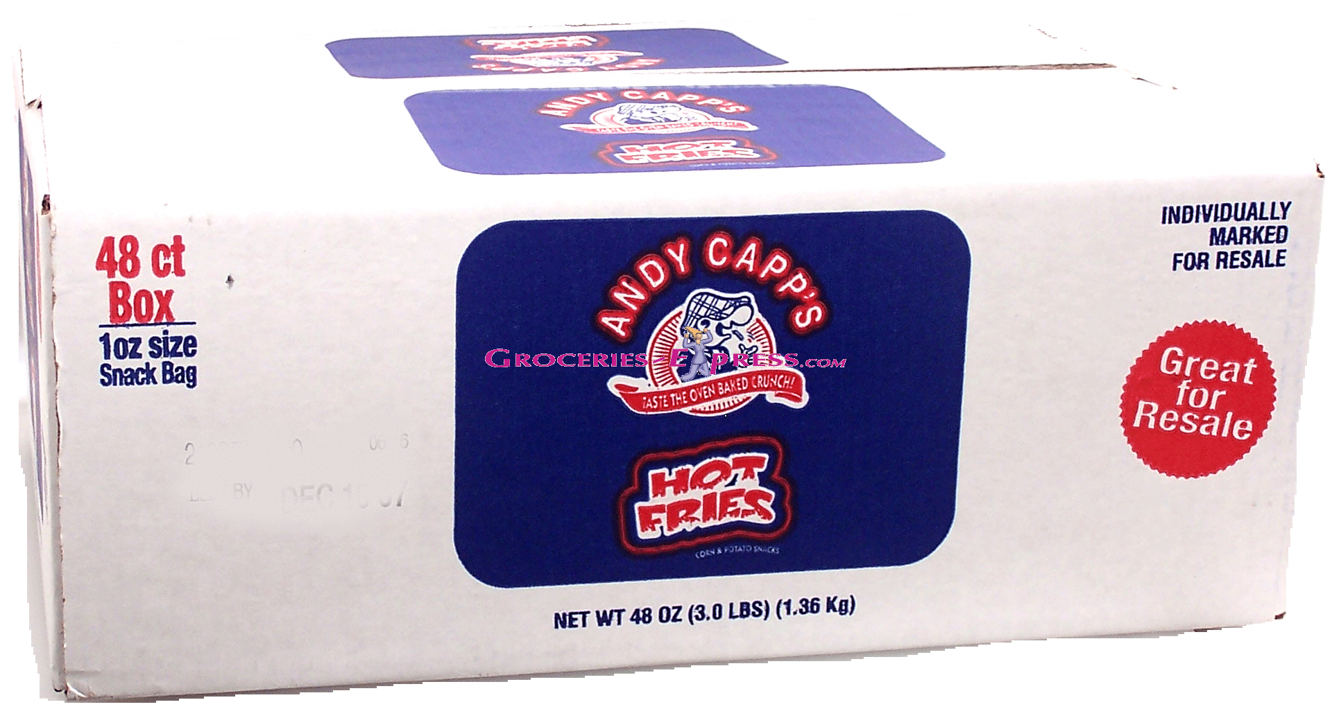 Andy Capp's&nbsp;&nbsp;Hot Fries, oven baked crunch corn & potato snack, 48 1-ounce snack packs Full-Size Picture